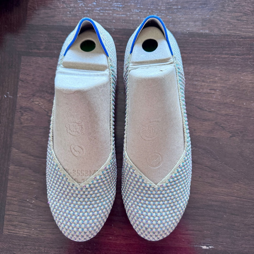 Rothys Limited Edition Multi Metallic Sparkling The Round Flats Shoes Size 11 - Picture 8 of 14